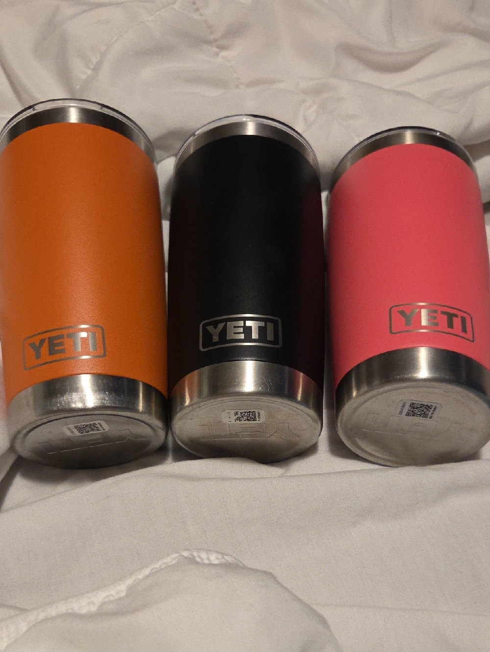 Yeti 3-Pack Rambler Tumblers in Orange, Black & Pink